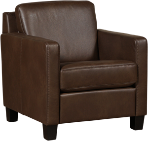 Bruine leren landelijke fauteuil Smart - poot hout zwart - Granada leer Chocolate (bruin leer)