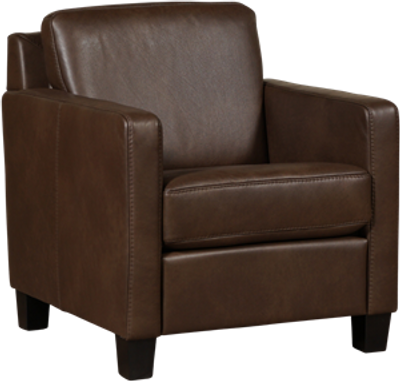 Bruine leren landelijke fauteuil Smart - poot hout zwart - Granada leer Chocolate (bruin leer)