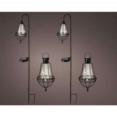 Lumineo Led solar lantaarn set metaal 4 -delig Lumineo Led solar lantaarn set metaal 4 -delig