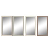 Wandspiegel DKD Home Decor Kristal Bruin Wit Donker grijs PS Traditioneel 4 Stuks (36 x 2 x 66 cm)