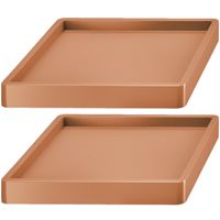 2x Stuks planten trolleys/multirollers vierkant terracotta kunststof 30 cm