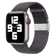 Braided nylon bandje - Grijs - Geschikt voor Apple Watch 42mm / 44mm / 45mm / 49mm - thumbnail