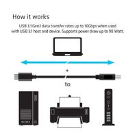 CLUB3D USB 3.1 Gen2 Type-C to Type-B Cable Male/Male, 1 meter - thumbnail