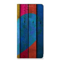 Samsung Galaxy A71 Book Wallet Case Wood Heart - Cadeau voor je Vriend