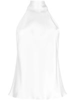 Galvan blouse satinée à col montant - Blanc