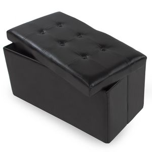 tectake® - Hocker/ Zitbank - zitkist met opbergruimte - zwart - 400867