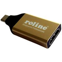 ROLINE 12.03.3231 tussenstuk voor kabels USB Type-C HDMI Zwart, Goud - thumbnail