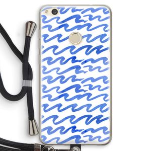 Blauwe golven: Huawei Ascend P8 Lite (2017) Transparant Hoesje met koord