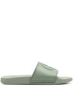 ANINE BING logo-embossed faux-leather slides - Vert