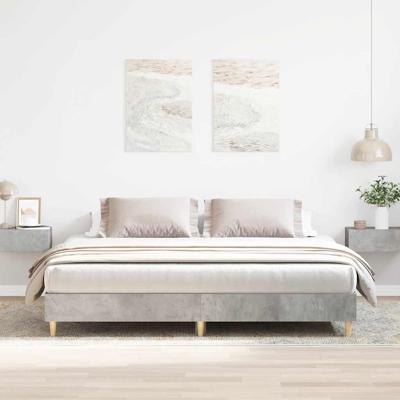 Bedframe zonder matras 160x200 cm spaanplaat betongrijs