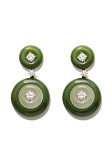 Fernando Jorge boucles d'oreilles pendantes en or 18ct ornées de diamants et de jade