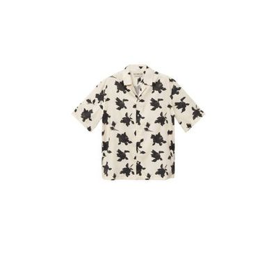 Mango Man regular fit overhemd met all over print ecru
