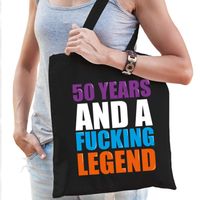 50 year legend kado tas zwart voor dames - Feest Boodschappentassen