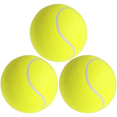 Mega tennisbal XXL - 3x - geel - 22 cm - grote tennisballen - speelgoed/sportartikelen