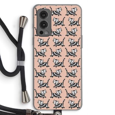 Zwarte poes: OnePlus Nord 2 5G Transparant Hoesje met koord