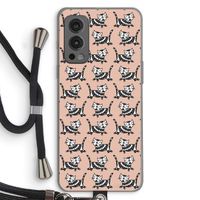 Zwarte poes: OnePlus Nord 2 5G Transparant Hoesje met koord