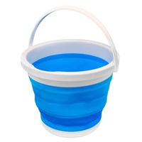 Concorde emmer opvouwbaar - 5L - blauw/wit - kunststof en rubber   -