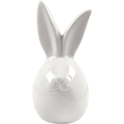 Creativ Company Konijn , h: 11,4 cm, d 5,5 cm, wit, 12 stuk/ 1 doos