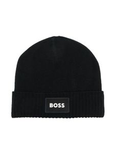 BOSS Kidswear bonnet à logo brodé - Noir