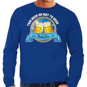 Apres ski sweater voor heren - two beer or not to beer - blauw - wintersport - bier