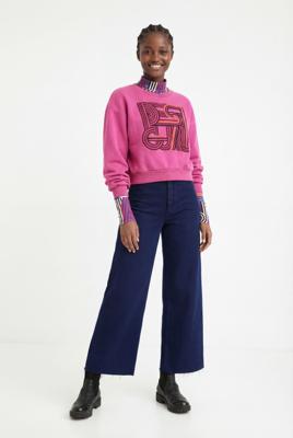 Cropped culotte jeans - BLUE - 34