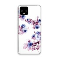 Waterverf bloemen: Pixel 4 Transparant Hoesje