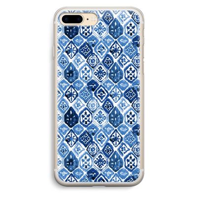 Blauw motief: iPhone 7 Plus Transparant Hoesje