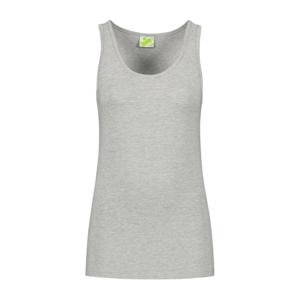 Sport singlet voor dames - lichtgrijs - mouwloos shirtje - katoen/elastaan - ademend