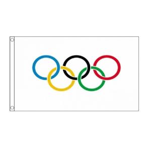 Olympische spelen vlag - 3x - 90 x 150 cm - polyester - binnen/buiten