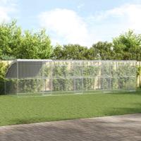 Kippenhok 4 pcs Zilver 800 x 200 x 200 cm Staal en PE