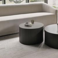 Ethnicraft Ronde Salontafel 'Roller Max' Gevernist Mahoniehout, 60cm, kleur Donkerbruin Ethnicraft Ronde Salontafel 'Roller Max' Gevernist Mahoniehout, 60cm, kleur Donkerbruin