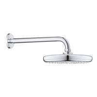 GROHE Tempesta hoofddoucheset: hoofddouche Ø21cm met 1 straalsoort met douchearm wandmontage 38cm chroom 26412000