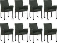 Set van 8 Donkergroene leren moderne eetkamerstoelen Comfort - Toledo Leer Verde (donkergroen leer)
