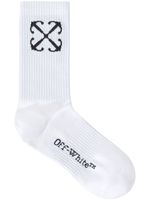 Off-White chaussettes à motif Arrows en intarsia - Blanc