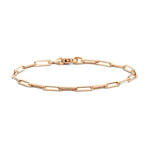 Armband Paperclip Roségoud Vierkante Buis 3,0 mm 18 cm