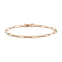 Armband Paperclip Roségoud Vierkante Buis 3,0 mm 18 cm