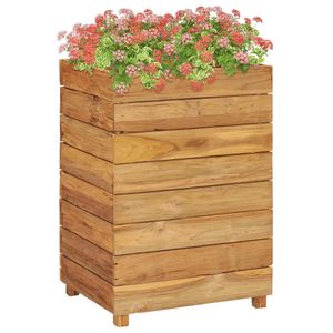 VidaXL Plantenbak verhoogd 50x40x72 cm gerecycled teakhout en staal