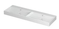 Wastafel Unlimited Porselein dubbel met 2 kraangaten 140 cm x 45 cm x 11 cm Glans wit 0202121