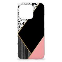 iPhone 16 Pro Max | TPU Hoesje | Zwart Roze Vormen