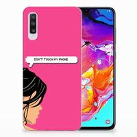 Samsung Galaxy A70 Silicone-hoesje Woman Don't Touch My Phone - thumbnail