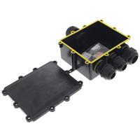 Lasdoos XL 4-voudig IP68 waterdicht kabelverbinder zwart 2x 10-14 en 2x 15-19mm kabel