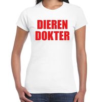 Dierendokter verkleed t-shirt wit voor dames - thumbnail