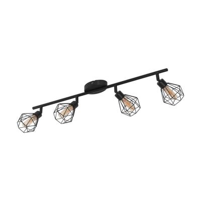 Eglo SpotZapata 1 4-lichts zwart met amberglas - 32767