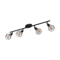 Eglo SpotZapata 1 4-lichts zwart met amberglas - 32767