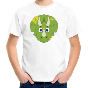 Cartoon dino t-shirt wit voor jongens en meisjes - Cartoon dieren t-shirts kinderen