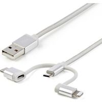 StarTech.com USB oplaadkabel USB naar Lightning / USB-C / Micro-B gevlochten 1 m