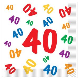 Leeftijd servetten 40 jaar 16 stuks