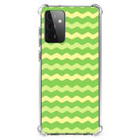 Samsung Galaxy A72 4G/5G Doorzichtige Silicone Hoesje Waves Green