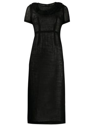 Comme Des Garçons Pre-Owned robe volantée à effet de transparence - Noir