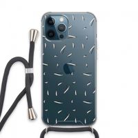 Hipster stripes: iPhone 13 Pro Max Transparant Hoesje met koord